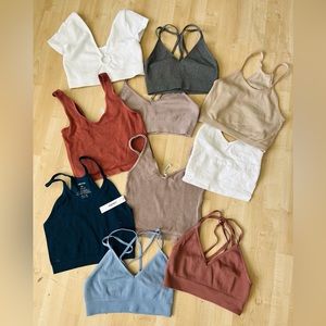 Fall crop top/bralette bundle